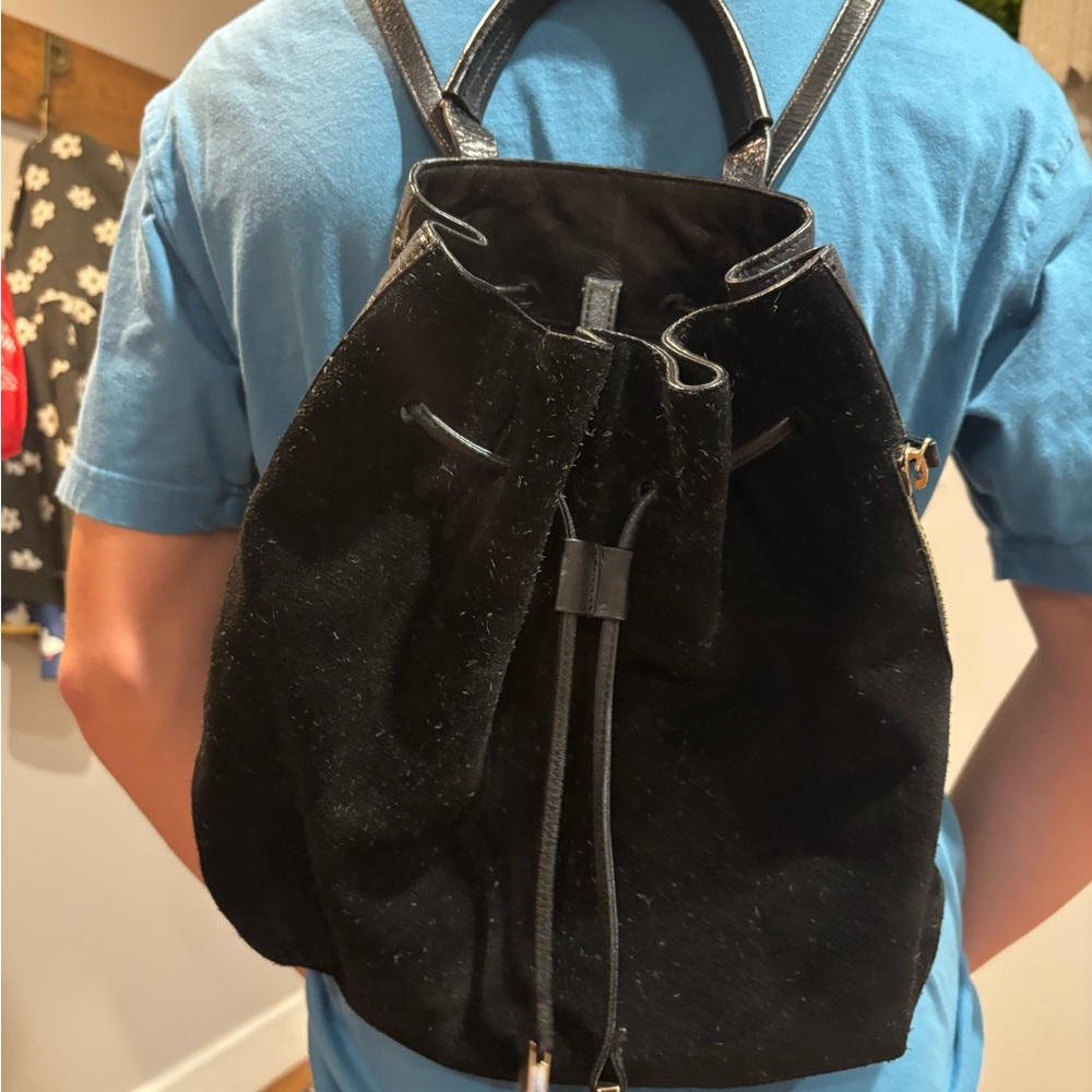 Halston Heritage Black Suede Backpack
